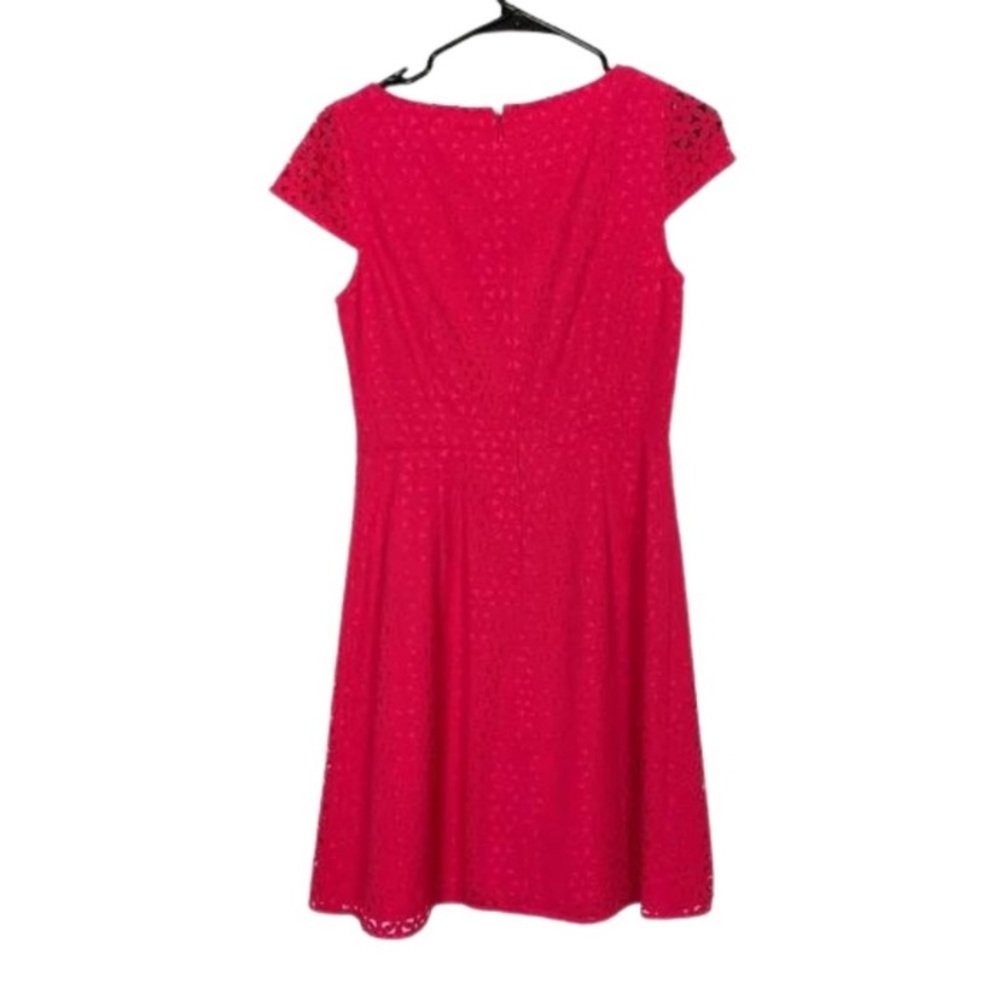 J Crew pink laser cut overlay cap sleeve summer dress size 4 - Picture 5 of 6